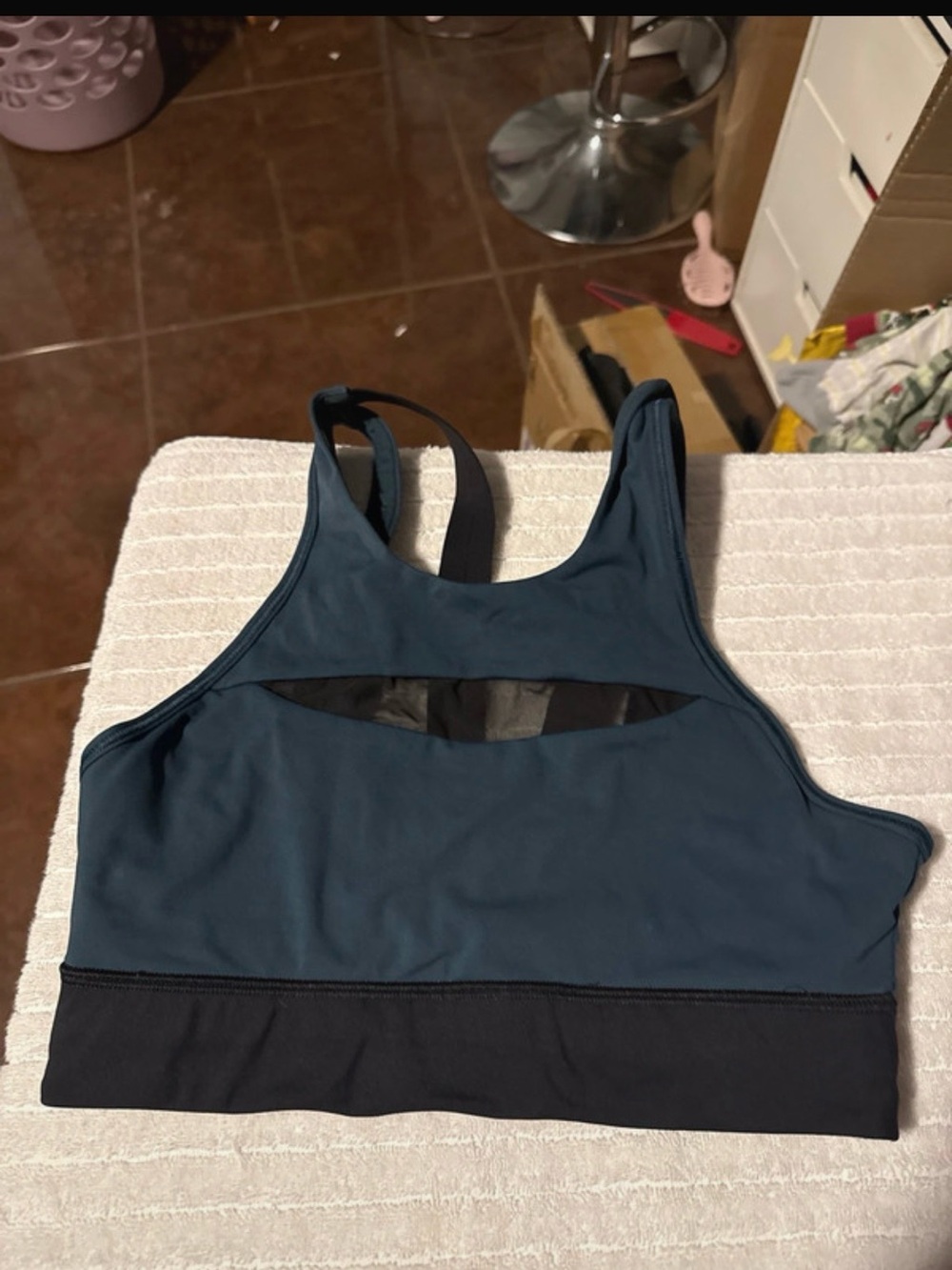 lululemon athletica Teal Cutout Sports Bra with Black Band